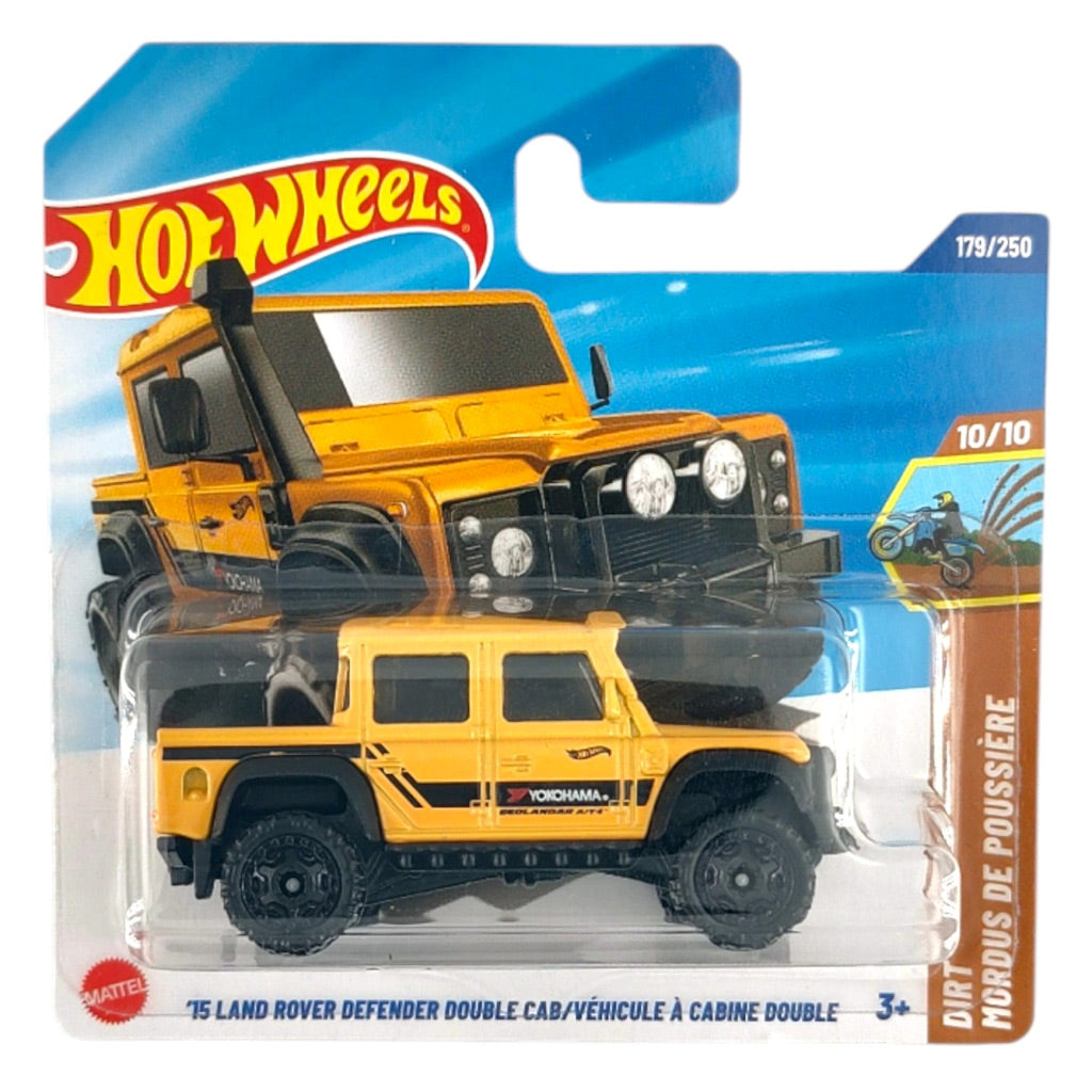 Hot Wheels - Land Rover Defender Double Cab Yellow (SC) (2025 Dirt)