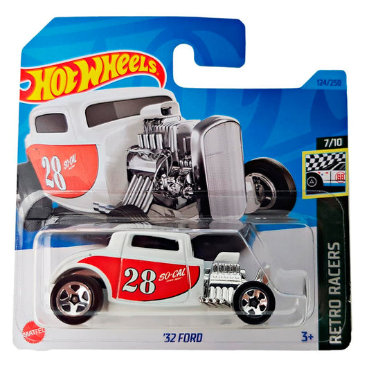 Hot Wheels - '32 Ford White / Red (SC) HKH04 (2023 Retro Racers)