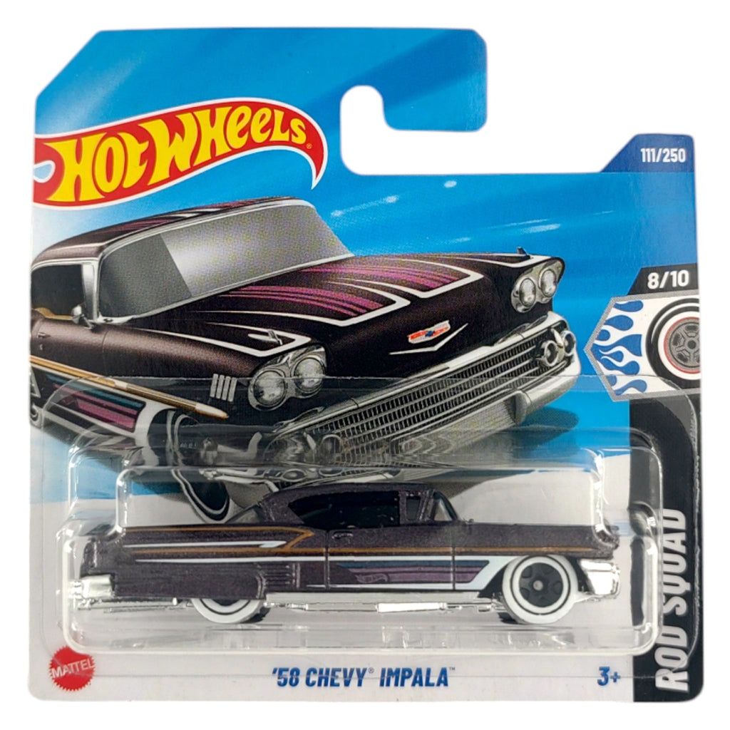 Hot Wheels - '58 Chevy Impala Black (SC) 2025 Rod Squad (HYX38)