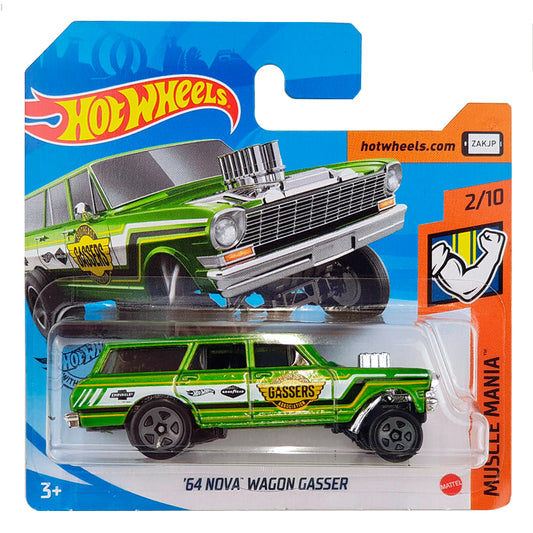 Hot Wheels - '64 Nova Wagon Gasser Green (SC) (2020 Muscle Mania)