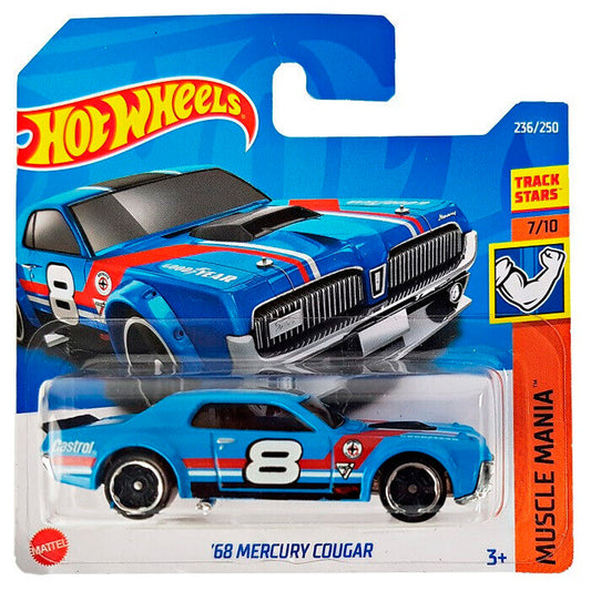 Hot Wheels - '68 Mercury Cougar Blue (SC) HCV59 (2022 Muscle Mania)