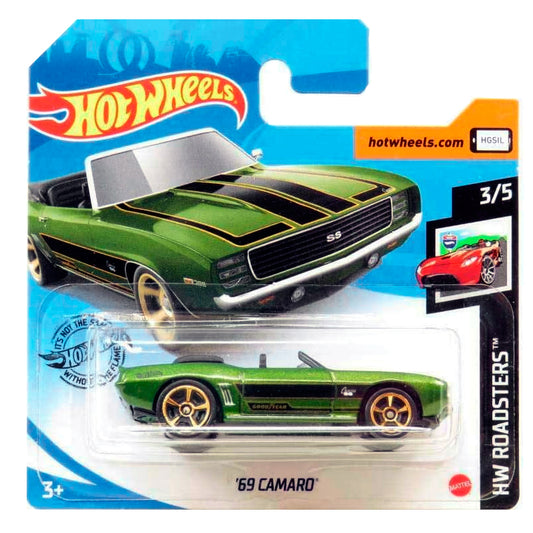 Hot Wheels - '69 Camaro Green (SC) (2020 HW Roadsters) (Card Creased)