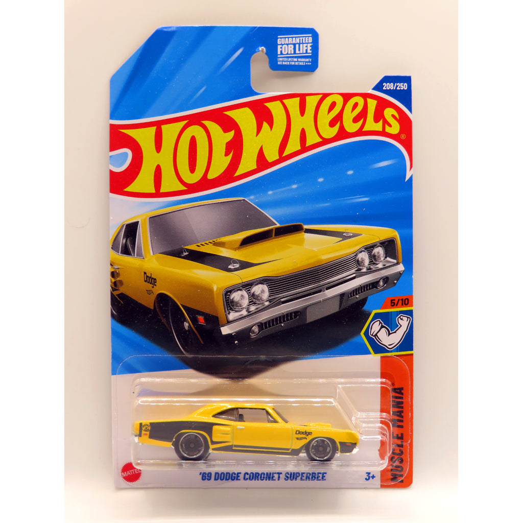 Hot Wheels - '69 Dodge Coronet Superbee Yellow (US LC) Muscle Mania