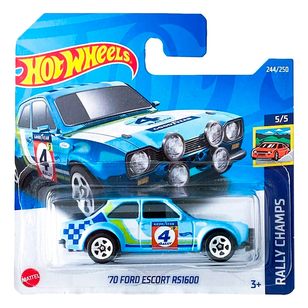 Hot Wheels - '70 Ford Escort RS1600 Blue (SC) HCV30 (Tatty Card)