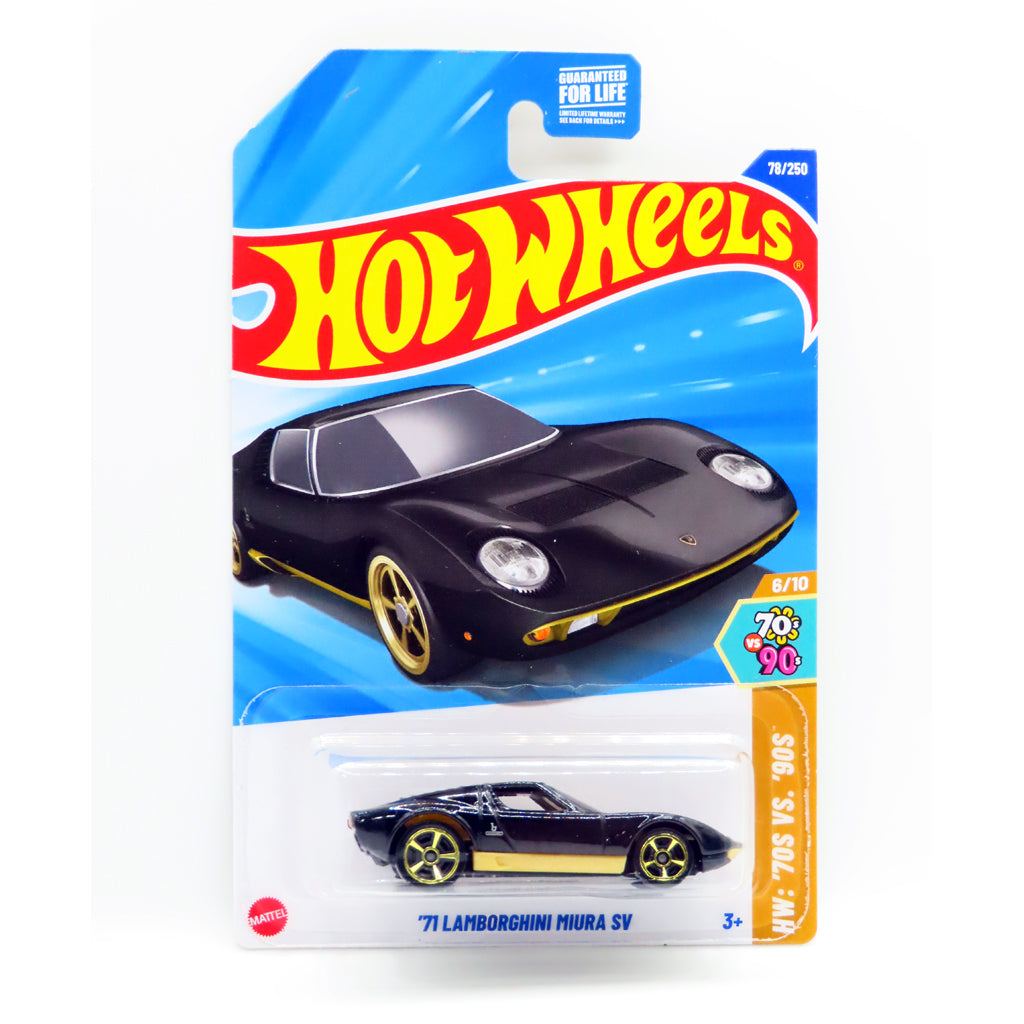 Hot Wheels - '71 Lamborghini Miura SV Black (US LC) (HW 70s Vs 90s)