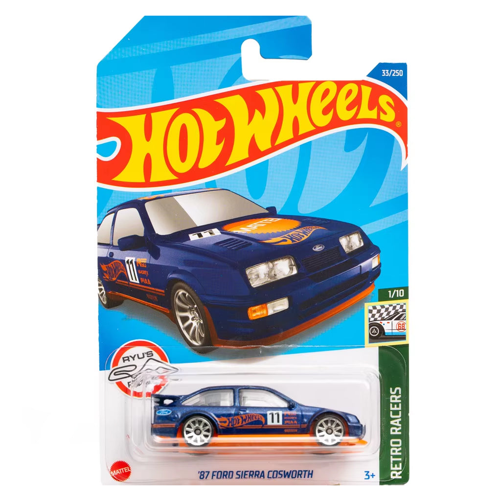 Hot Wheels - '87 Ford Sierra Cosworth Blue (LC C/Strip) (Card Creased)