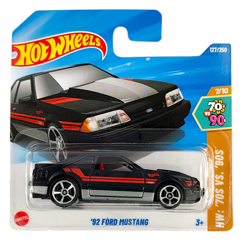 Hot Wheels - '92 Ford Mustang Black (SC) HYY68 (HW: 70s Vs 90s)