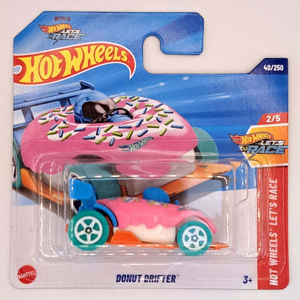Hot Wheels - Donut Drifter Pink (SC) (HYW92) Let's Race (Card Creased ...