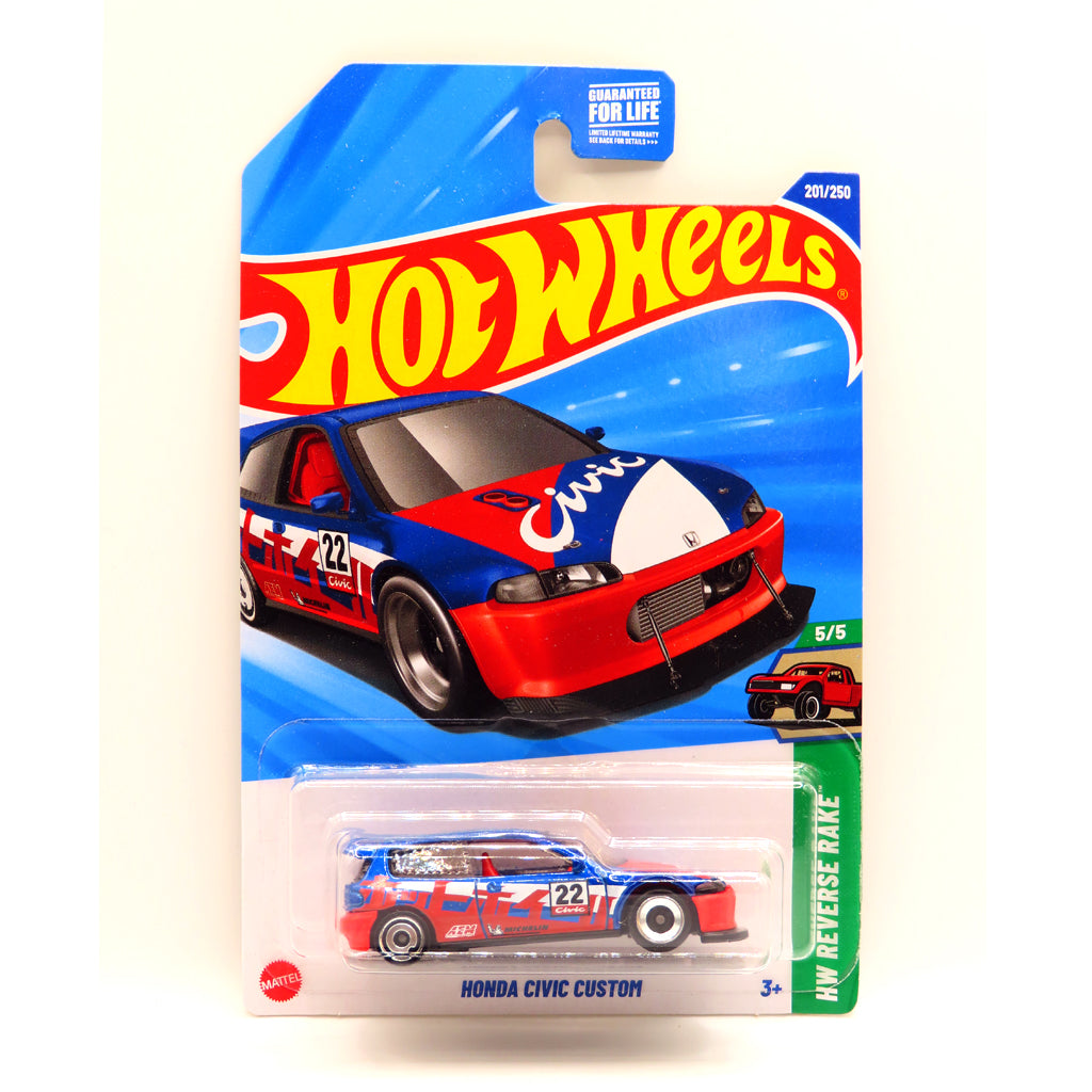 Hot Wheels - Honda Civic Custom Red / Blue (US LC) HW Reverse Rake