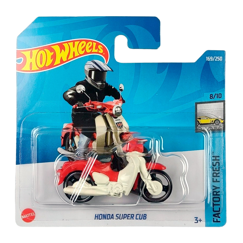 Hot Wheels - Honda Super Cub Red / White (SC) HCX21 (Factory Fresh)