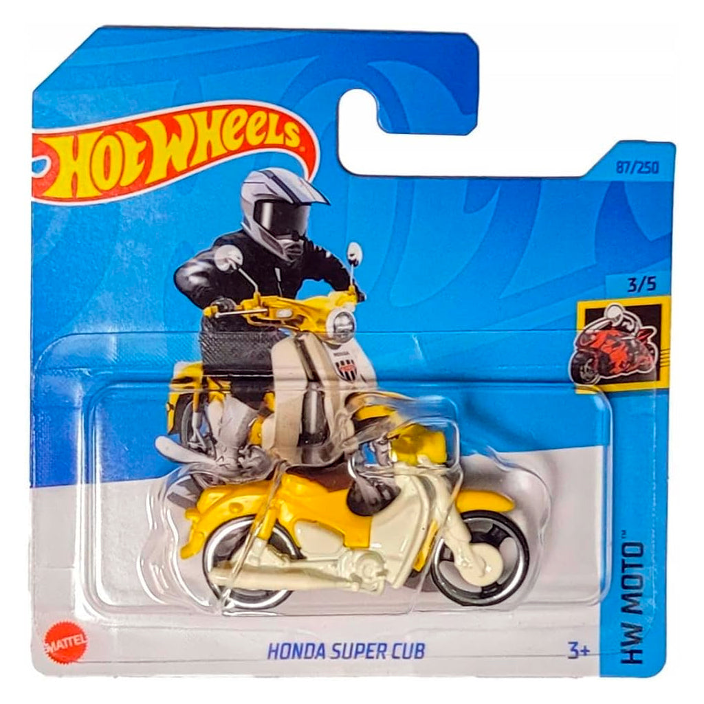 Hot Wheels Honda Super Cub - HW Moto 3/5 - HKK32 - Carte courte - Moto - Jaune - Mattel 2023 Hot Wheels Honda Super Cub - HW Moto 3/5 - HKK32 - Carte courte - Moto - Jaune - Mattel 2023