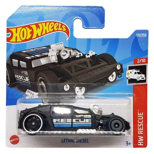Hot Wheels - Lethal Diesel Black (SC) 2022 HW Rescue (Card Creased)