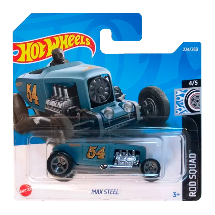 Hot Wheels - Max Steel Matt Blue (SC) HCT29-M521 (2022 Rod Squad)