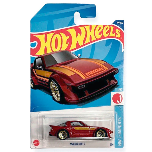 Hot Wheels - Mazda RX-7 Red / Gold (LC C/Strip) HCX24 (HW J-Imports)