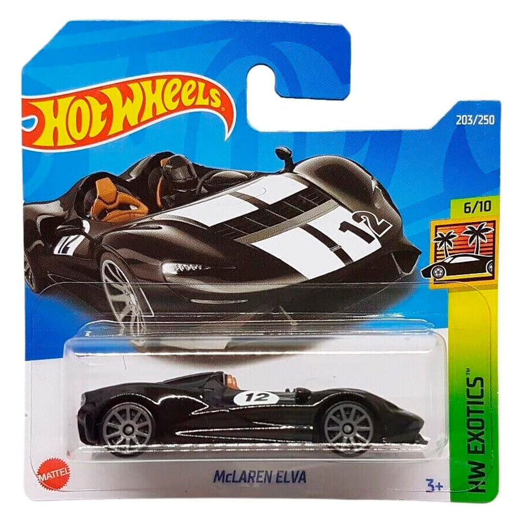 Hot Wheels - McLaren Elva Black / White (SC) HW Exotics (Card Creased)