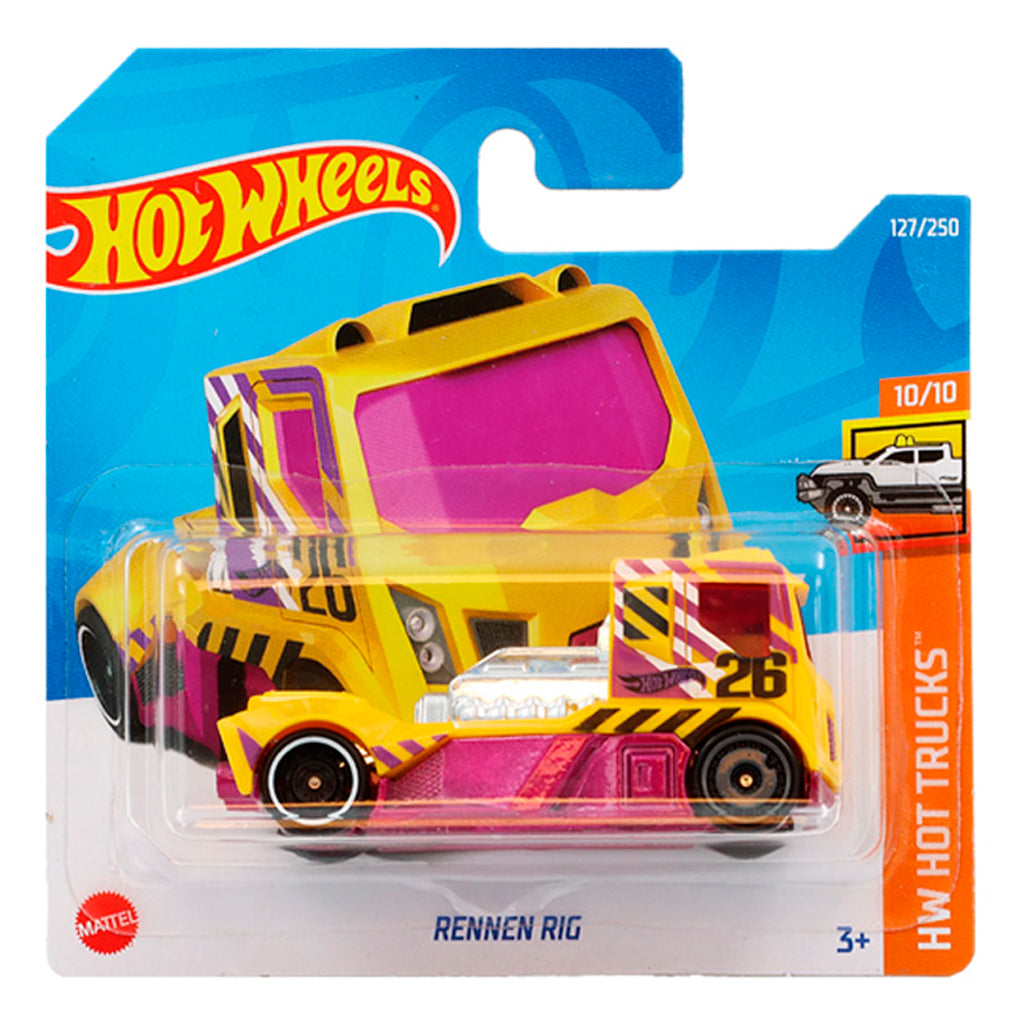 Hot Wheels Rennen Rig Hot Wheels - Rennen Rig Yellow (SC) HW Hot Trucks (Tatty Card) – AGR Models