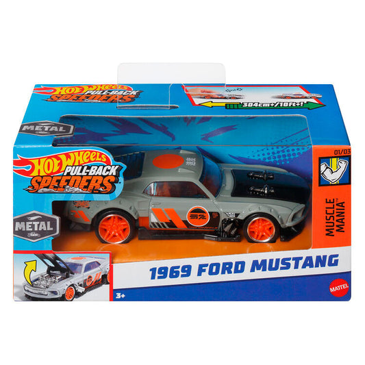 Hot Wheels Pull-Back Speeders - 1969 Ford Mustang (1:43)
