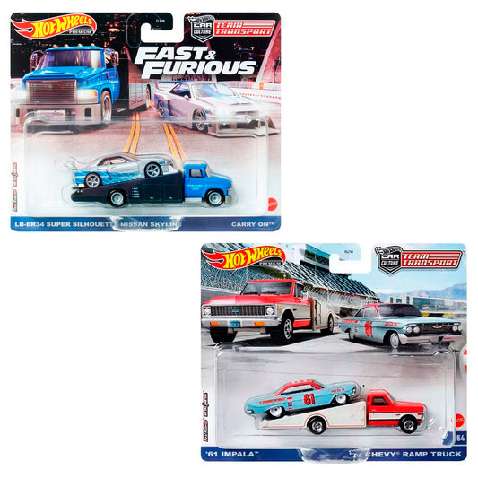 Hot Wheels Team Transport Twin Set - '61 Impala & F&F Nissan Skyline