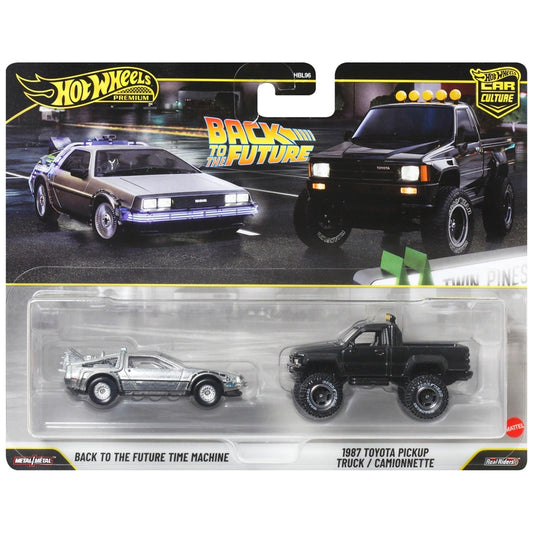 Hot Wheels Premium 2 Pack - BTTF Time Machine & Toyota Pickup Truck