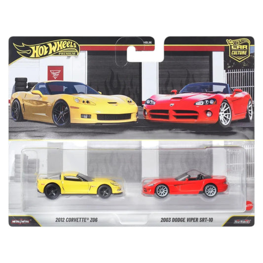 Hot Wheels Premium 2 Pack - 2012 Corvette Z06 & 2003 Dodge Viper SRT10
