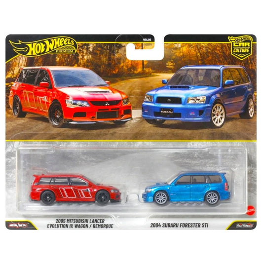 Hot Wheels Premium Twin Pack - Mitsubishi Evo Wagon & Subaru Forester