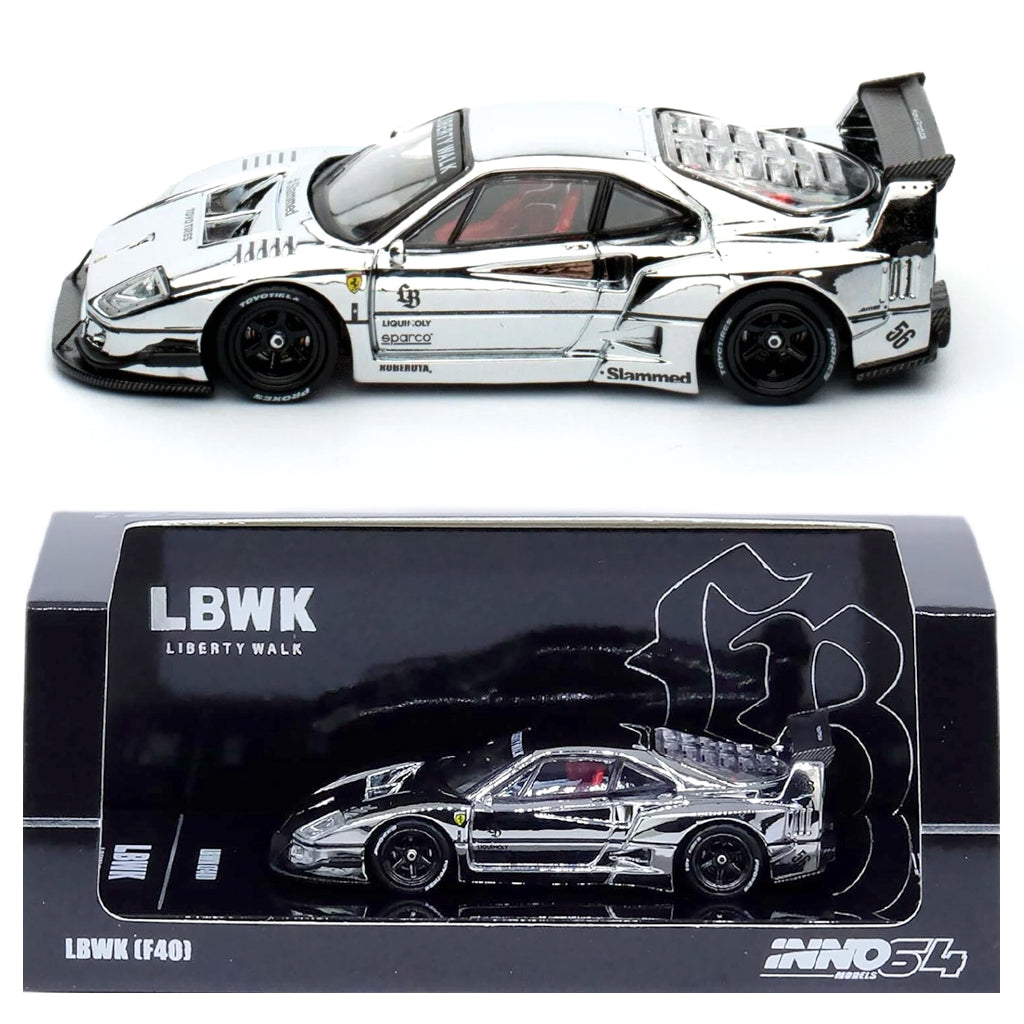 Inno64 LBWK Ferrari F40 Chrome Silver (IN64-LBWKF40-CHS) 1:64 – AGR Models