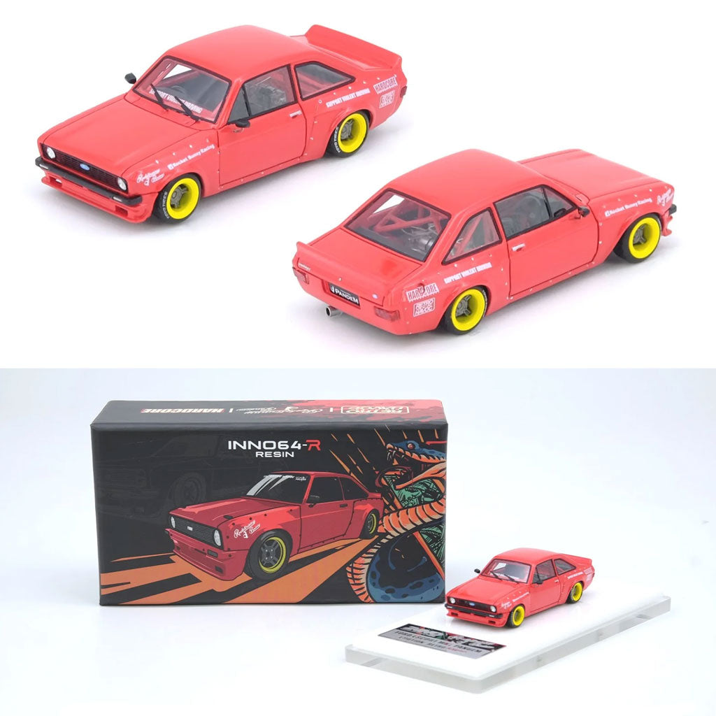 Inno64 Ford Escort Mk2 Pandem "Emotion" Retro Havoc Red (1:64 Scale)