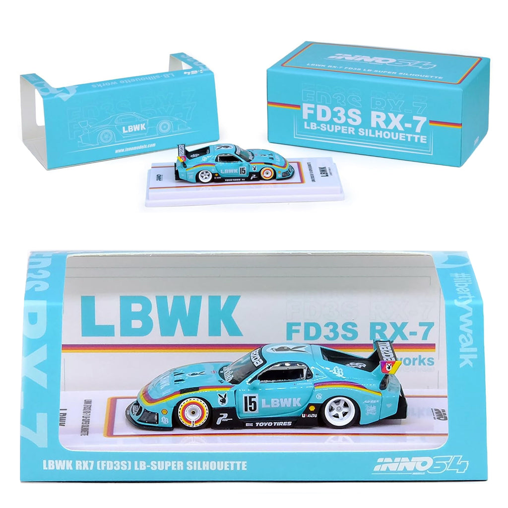 Inno64 LBWK Mazda RX7 FD3S LB-Super Silhouette Blue (IN64-LBWK-RX7-03 ...