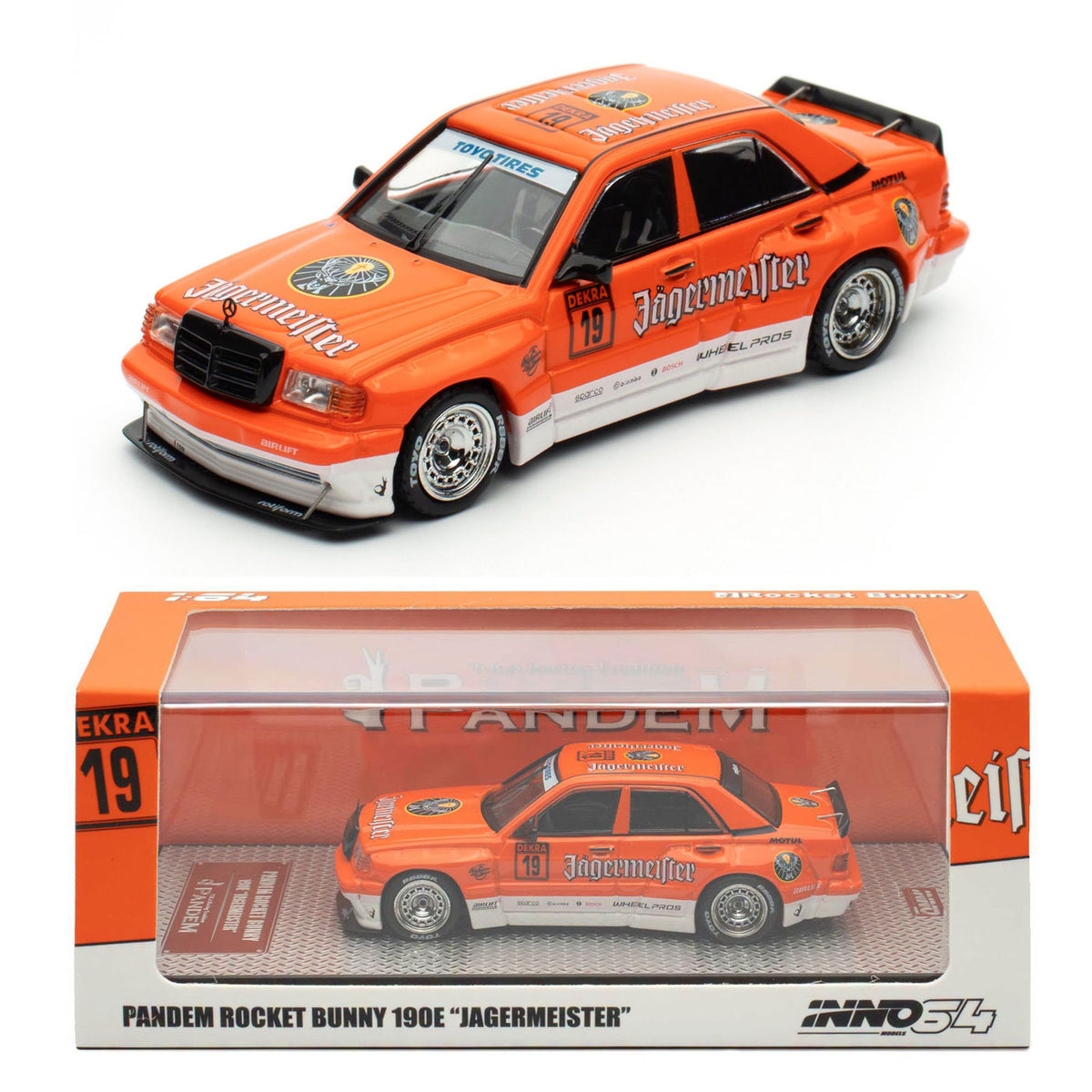 Inno64 Mercedes-Benz 190E Pandem Rocket Bunny Jagermeister (1:64)