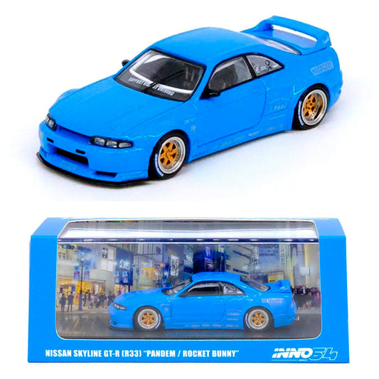 Inno64 Nissan Skyline GT-R R33 Pandem Rocket Bunny Blue (1:64)