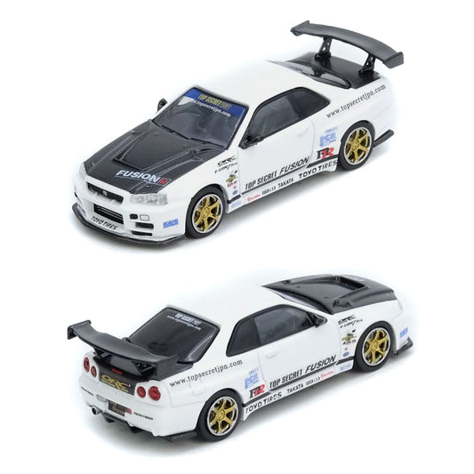 Inno64 Top Secret Nissan Skyline R34 GT-R White (1:64 Scale)