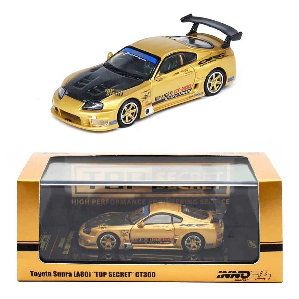 Inno64 Toyota Supra A80 Top Secret GT300 Gold (1:64 Scale)
