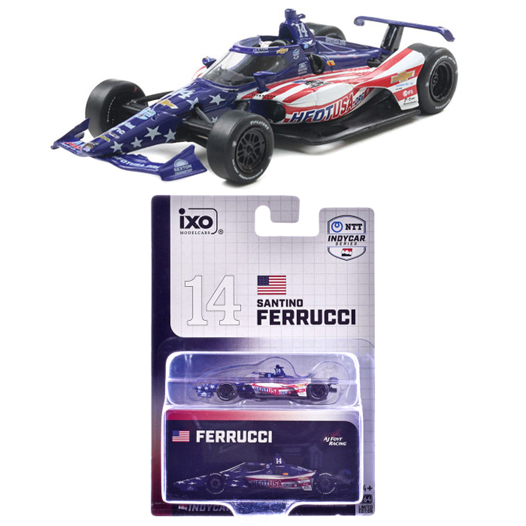 IXO NTT Indycar 2025 - #14 Santino Ferrucci (1:64 Scale) (Tatty Card)