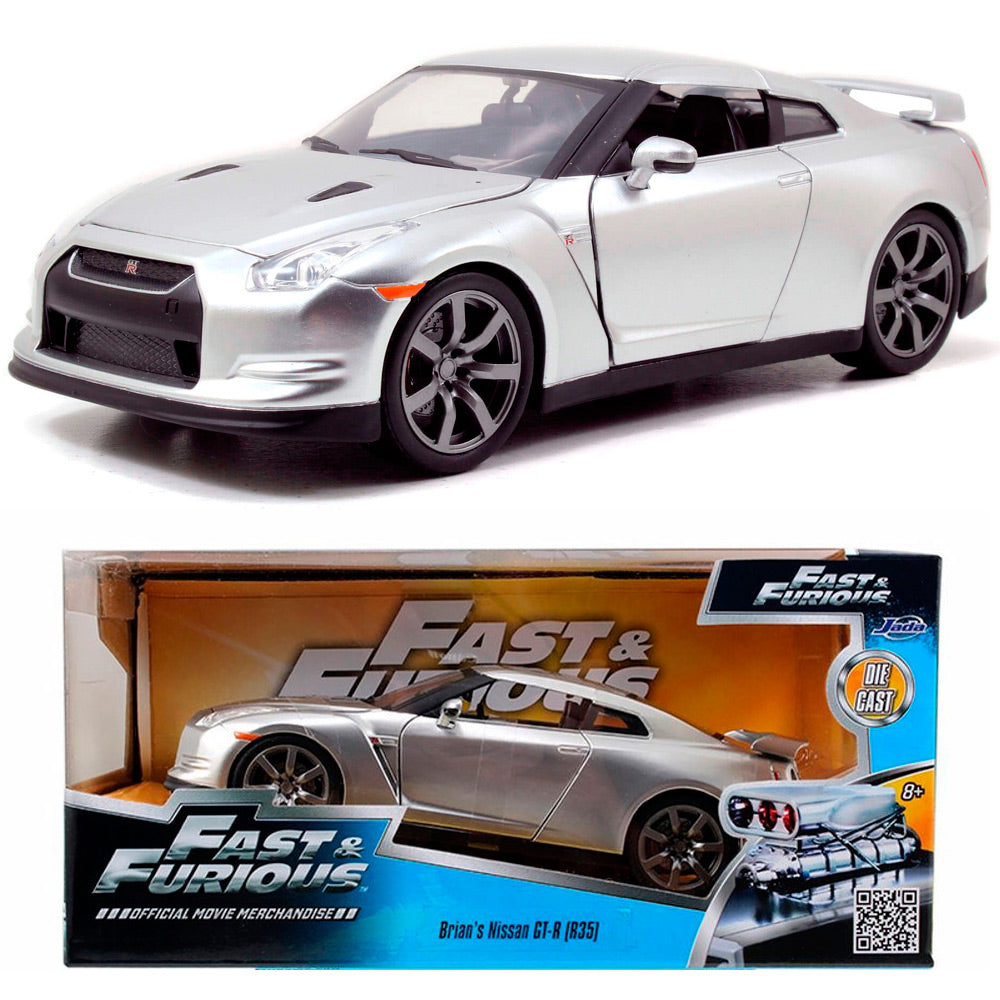 Jada Brian's Nissan GT-R R35 Silver - Fast & Furious (1:24)