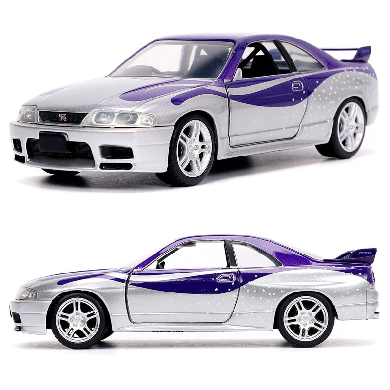 Jada F&F Nissan Skyline GT-R BCNR33 Silver / Purple (1:32) (Tatty Box ...