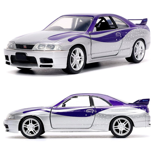 Jada 1995 Nissan Skyline GT-R BCNR33 Silver / Purple F&F (1:32)
