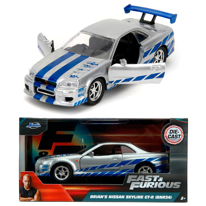 Jada F&F Brian's Nissan Skyline GT-R R34 Silver (1:32) (Tatty Box ...