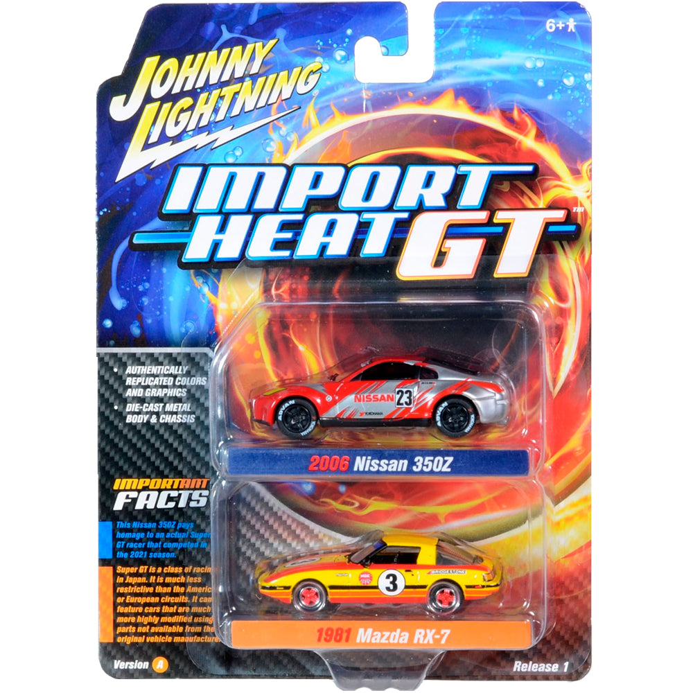 Johnny Lightning Import Heat GT Nissan 350Z / Mazda RX-7 Ver.A (1/64)