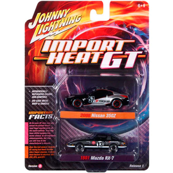 Johnny Lightning Import Heat GT Nissan 350Z / Mazda RX-7 Ver.B (1/64)