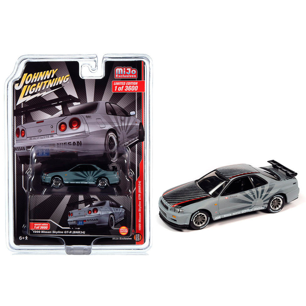 Johnny Lightning 1999 Nissan Skyline GT-R BNR34 Matt Grey (1/64)