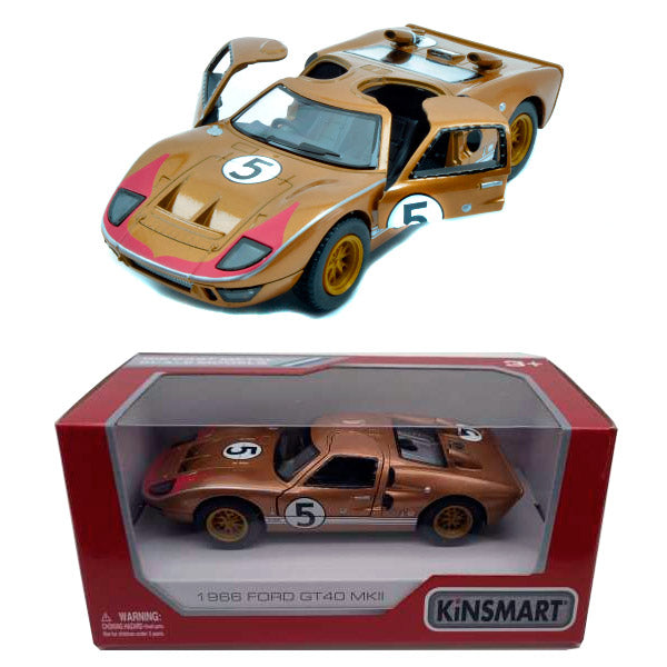 Ford GT40 Mk II 1966 Gold #5 Heritage Edition (1:36) Kinsmart