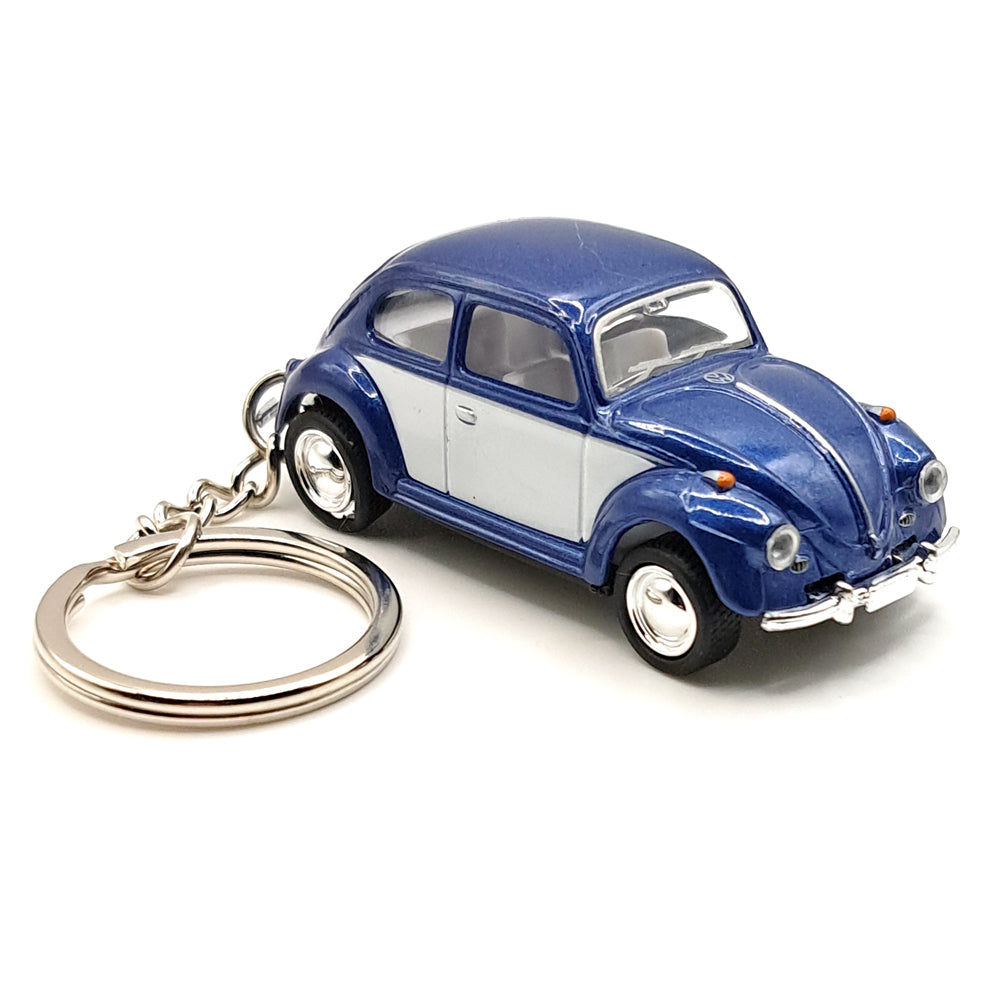 Kinsmart 1967 Volkswagen Beetle Blue/White Keyring (1/64)