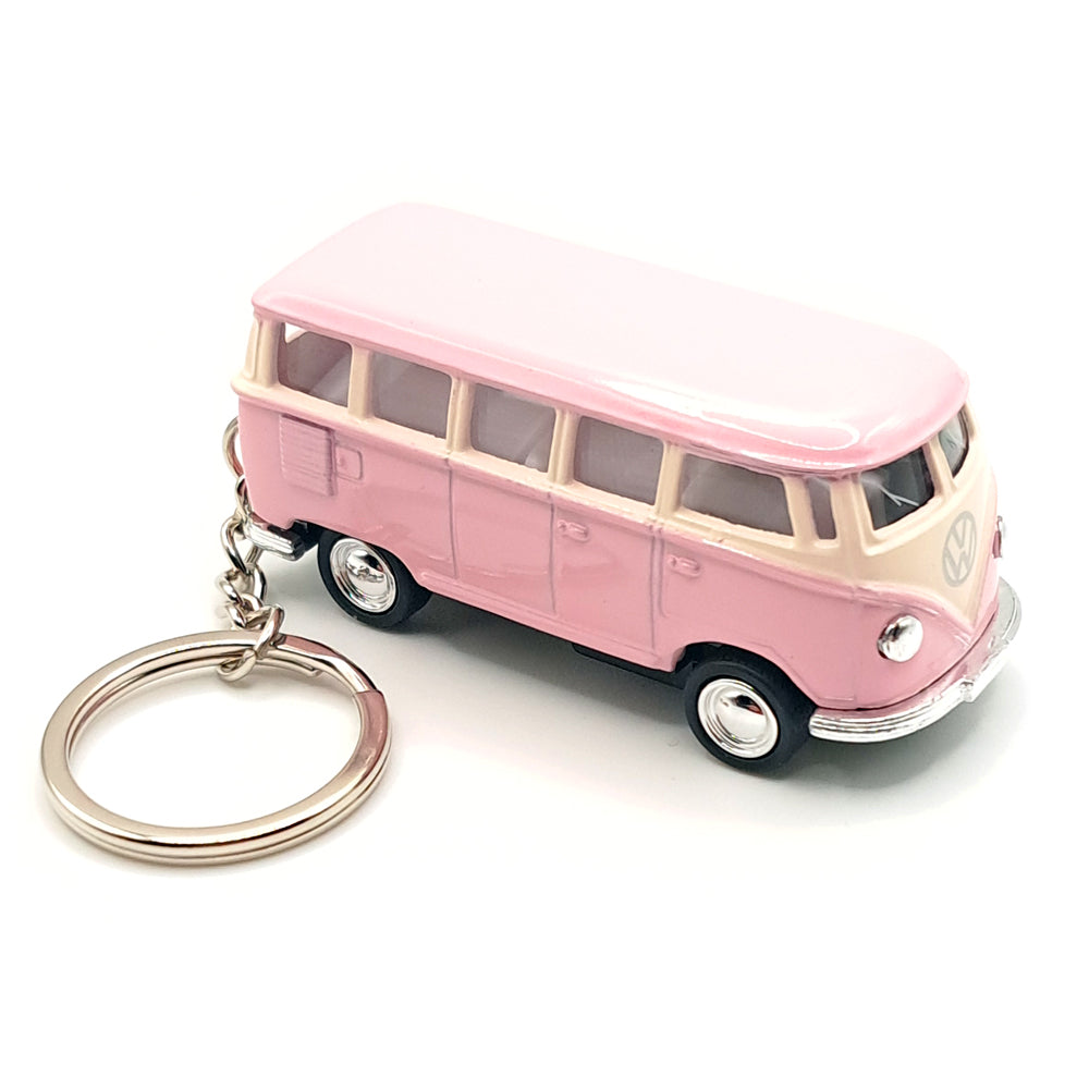 Kinsmart 1962 Volkswagen Microbus Keyring Pink/White (1/64)