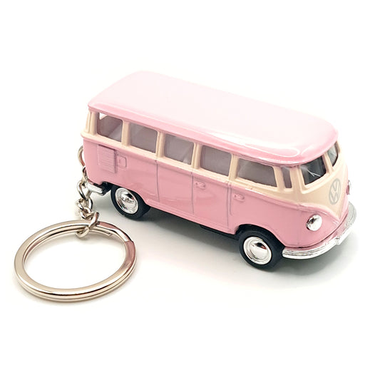 Kinsmart 1962 Volkswagen Microbus Keyring Pink/White (1/64)