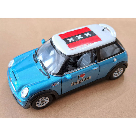 Kinsmart MINI Cooper S Blue (1:28 Scale) Kinsmart (Factory Error)