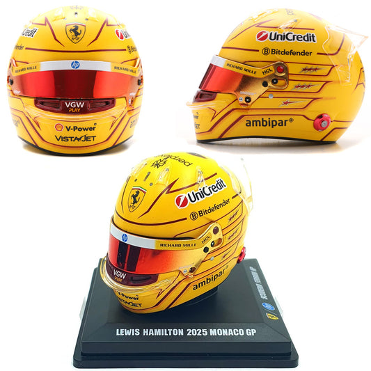 Lewis Hamilton 2025 Monaco GP Ferrari F1 Helmet (1:5 Scale) Looksmart