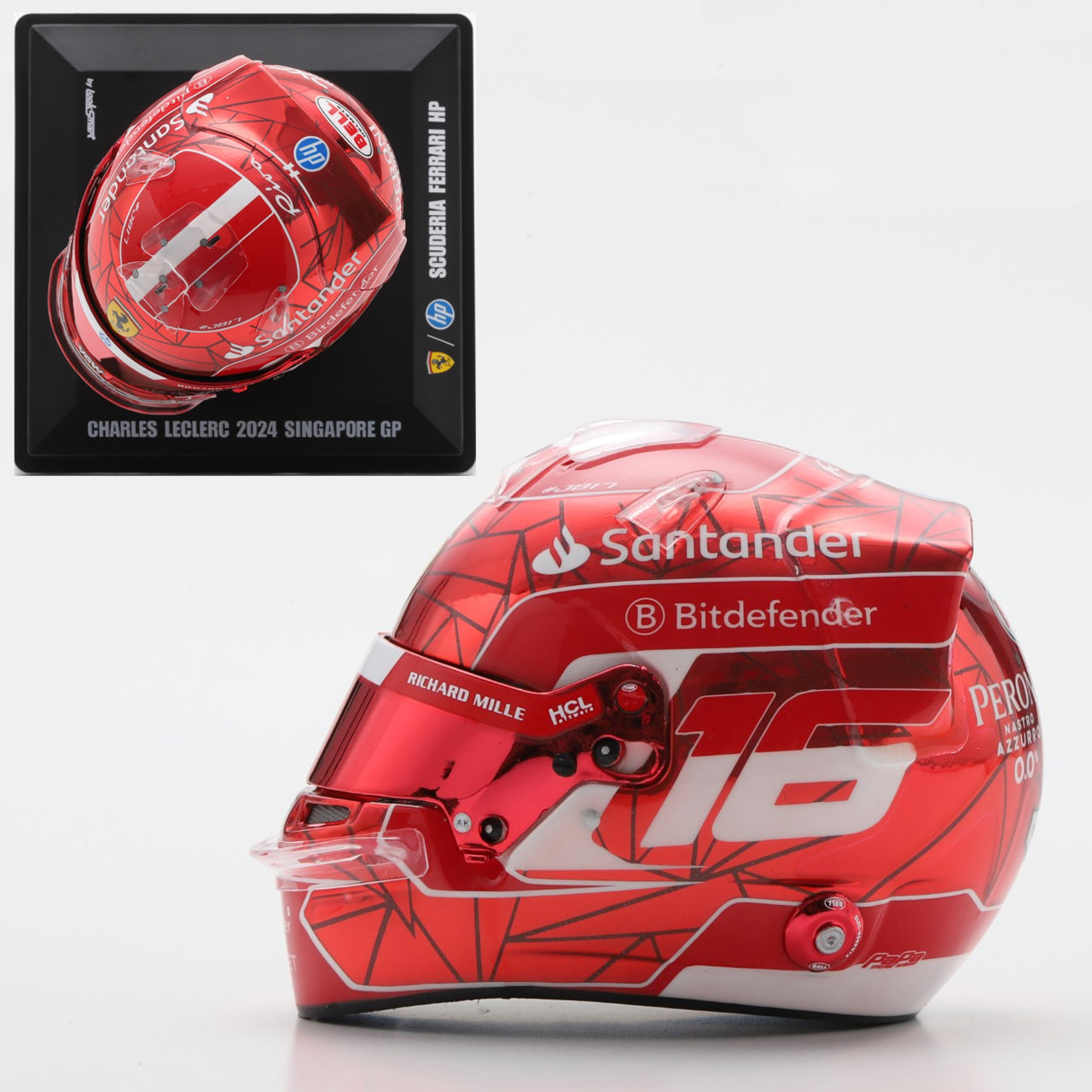 Charles Leclerc 2024 Singapore GP Ferrari F1 Helmet (1:5) Looksmart