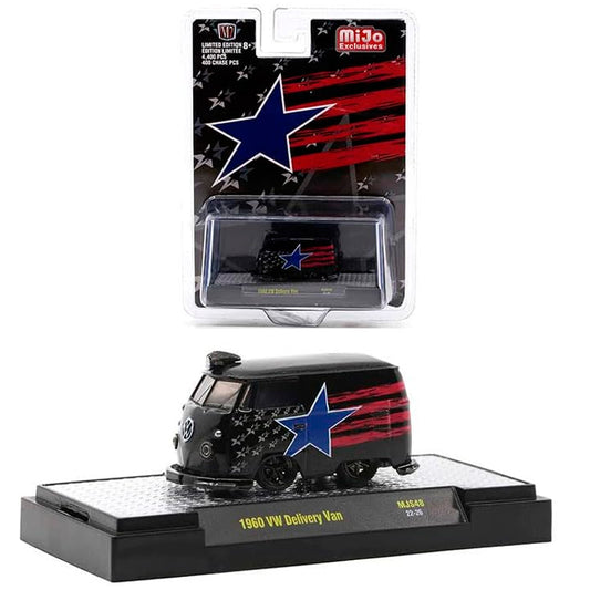 M2 Machines VW Delivery Van Black With Stars & Stripes (1:64 Scale)