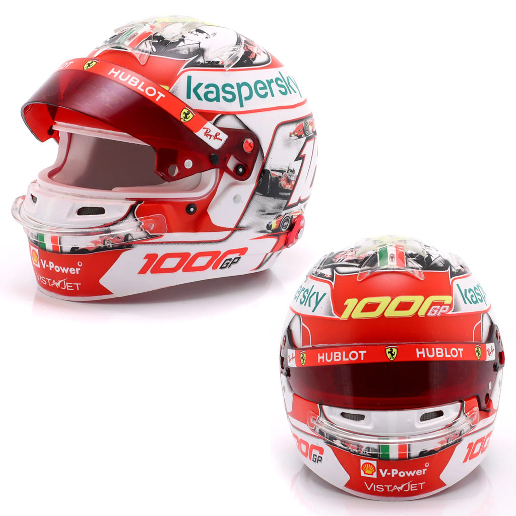 Charles Leclerc Mini F1 Helmet 2020 Ferrari 1000th GP (1:5 Scale)