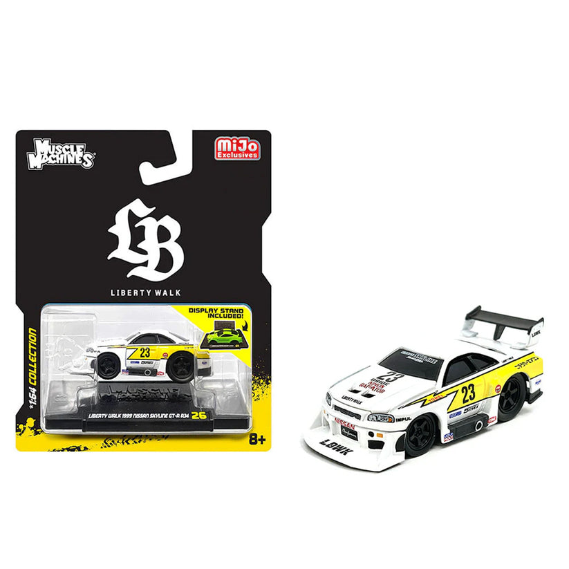 Maisto Muscle Machines - Liberty Walk Nissan GT-R R34 White (1:64 ...